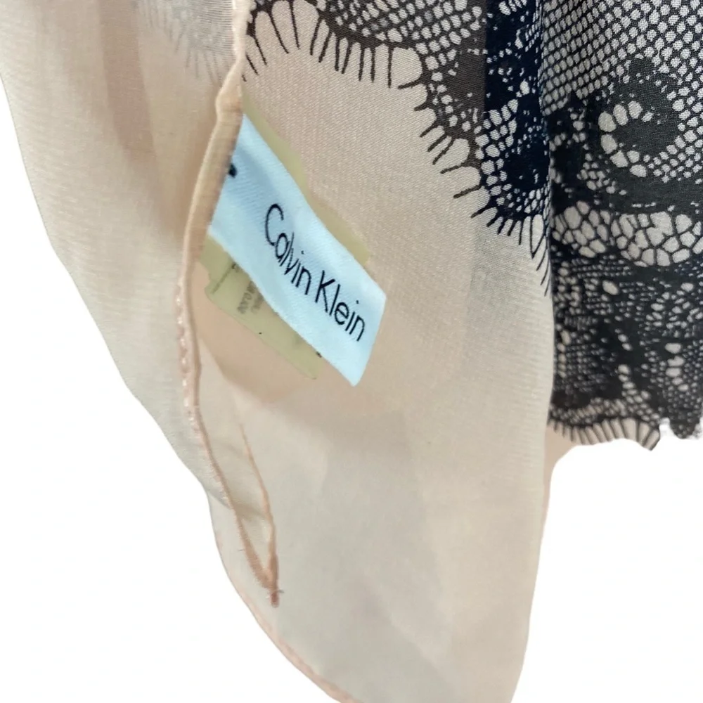 Calvin Klein nude blush and black delicate summer spring scarf shawl